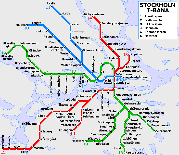 metro w Sztokholmie - plan